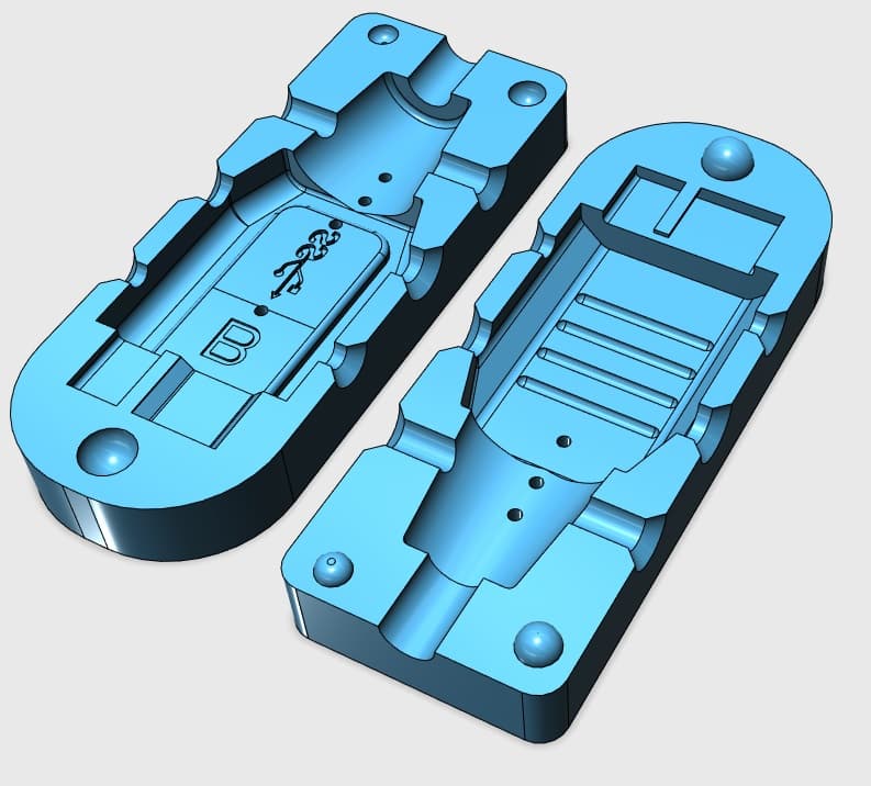 MicroUSB 3.0 type b press mold — 3D model preview