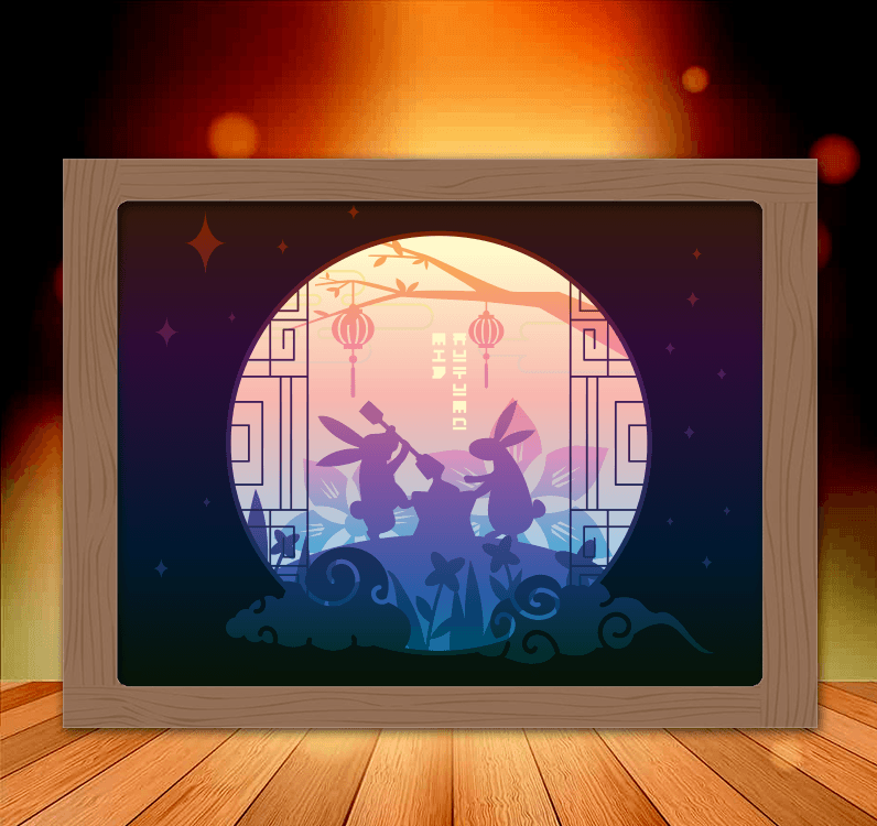 Mid Autumn Rabbit Light Box — 3D model preview