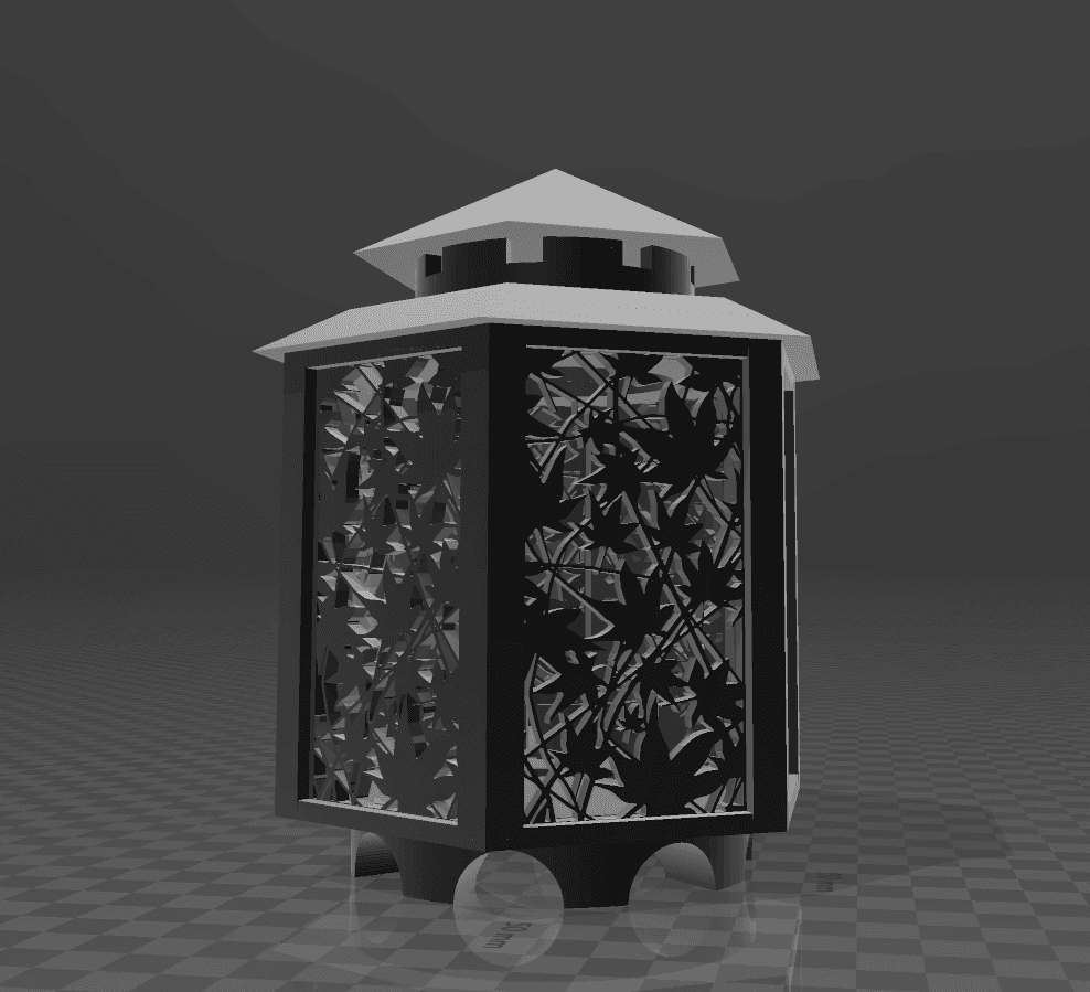 Autumn Tealight Lantern — 3D model preview