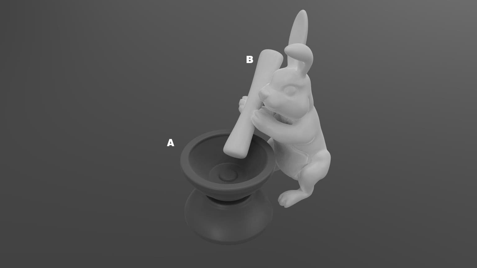 Moon rabbit diorama Yo-yo — 3D model preview