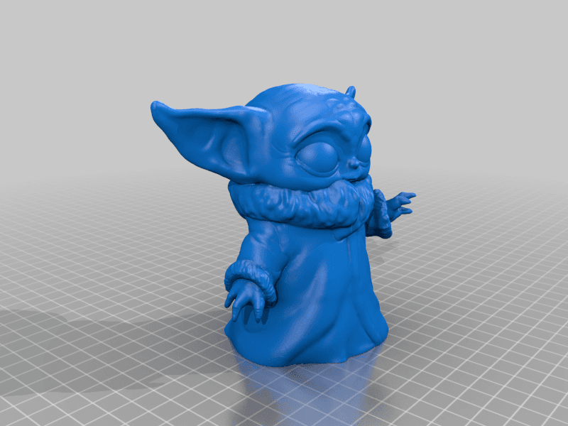 Baby Yoda Mini For King Cake — 3D model preview