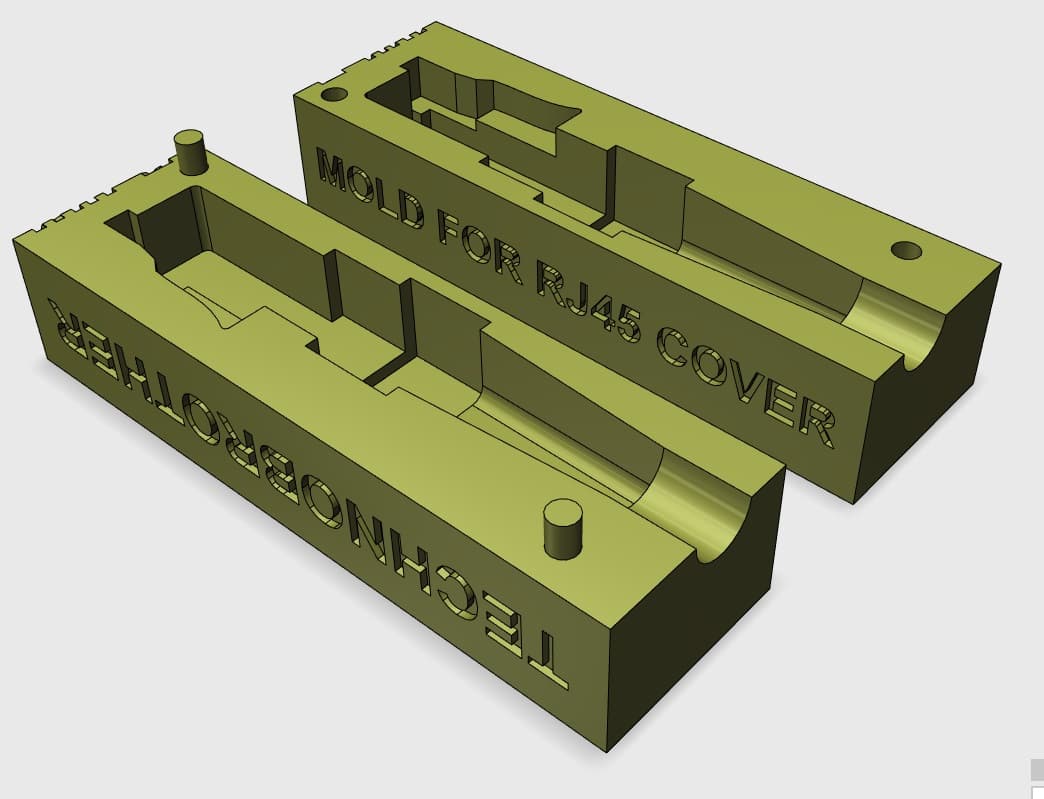 RJ45 COVER PRESS MOLD FOR HOT GLUE — 3D model preview