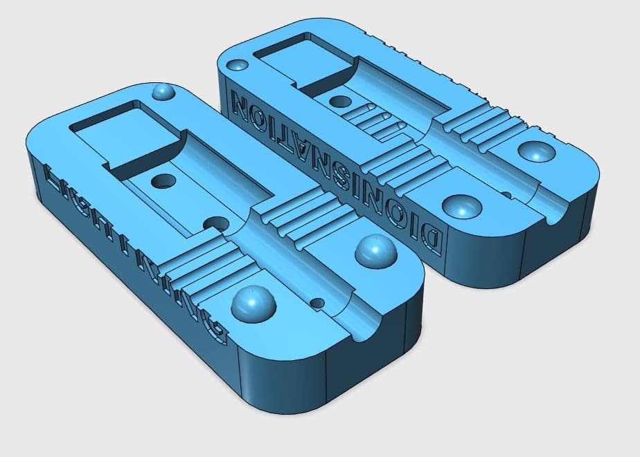 Lightning press mold for hot glue — 3D model preview