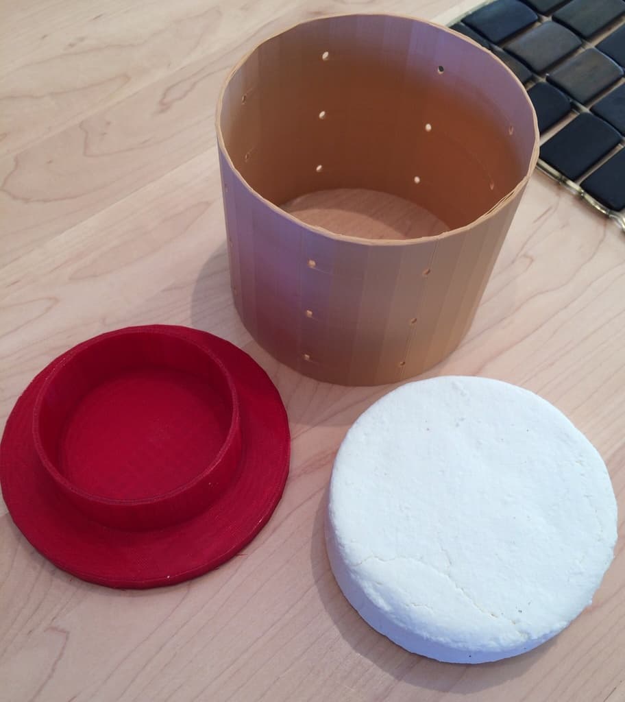 Cheese Press Mold and Follower — 3D model preview