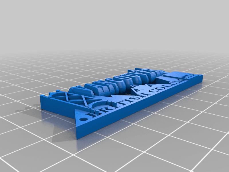 Vancouver British Columbia Keychain — 3D model preview